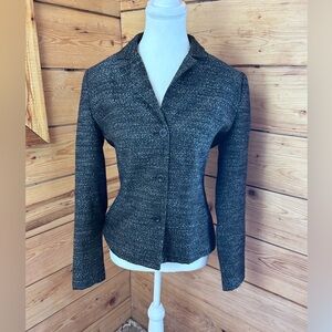 Vintage Wool Blend Textured Blazer Beecher’s Brook Tailored Jacket Size 4 Office